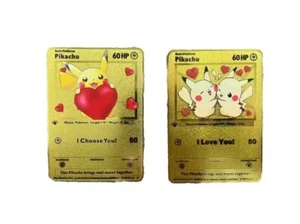 pokemon gold metal valentine card pikachu I choose you gift - Picture 1 of 6