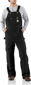 Carhartt Men's Loose Fit Firm Duck Bib Overall -BLACK - 36W-34L - Picture 1 of 2
