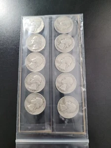 1950 thru 1959 Lot of 10 Silver Quarters. Great Birthday Gift - Picture 1 of 1