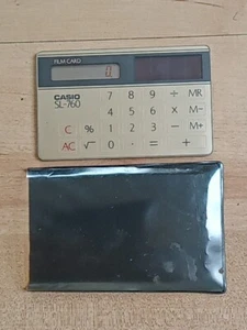 Casio SL-760 GDB Film Card Solar Calculator & Case. Made In Korea. Vintage 1980s - Picture 1 of 14