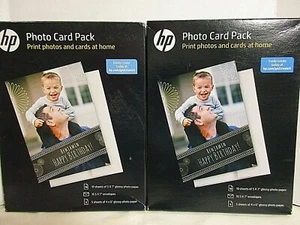Lote de 2 paquetes de tarjetas fotográficas de 5"X 7" y 4" X 6" papel fotográfico brillante y sobres  - Imagen 1 de 3