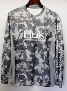 MAGLIETTA HUK PERFORMANCE FISHING UOMO MANICA MEDIA LUNGA PULLOVER PESCA - Foto 1 di 7