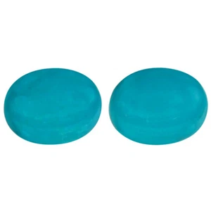 3.03 ct (2pcs) MATCHING PAIR Oval Cabochon Cut (9 x 7 mm) Turquoise Genuine - Picture 1 of 1