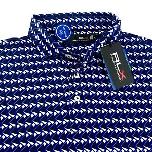 Ralph Lauren RLX Performance Stretch UV Protection Geo Short Sleeve Polo Shirt L - Picture 1 of 12