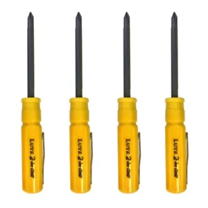 Cacciavite giallo Lutz 2 in 1 tasca (confezione da 4) - Foto 1 di 1