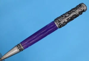 Regalos para mamá bolígrafo botánico en peltre antiguo y púrpura Paragon - Imagen 1 de 9