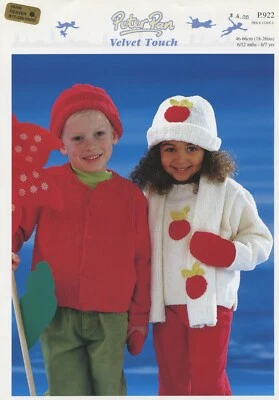 Peter Pan Knitting Pattern P922 Baby & Child Sweater, Hat, Mitts, Scarf 6mo-7yrs - Image 1 of 2