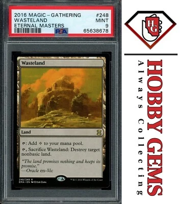WASTELAND PSA 9 2016 Eternal Masters Rare 248 MTG C3 - Image 1 of 2