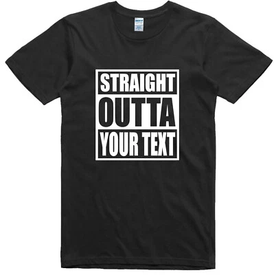 Camiseta divertida para hombres Straight Outta Regalo de novedad personalizada Eslogan de cumpleaños Tee Foto 1 de 2
