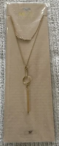 Collar Mixit delicado tono dorado en capas colgante llamativo NUEVO 32" - Imagen 1 de 1