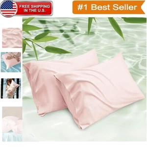 Breathable Pink Pillowcase Set - Soft Cooling Covers for Quality Sleep, 20"x26" - Picture 1 of 8