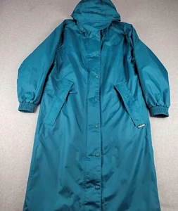 Cabelas Rain Jacket Adult Small Regular Teal Long Packable Mesh Lined Hooded Hat - Picture 1 of 18