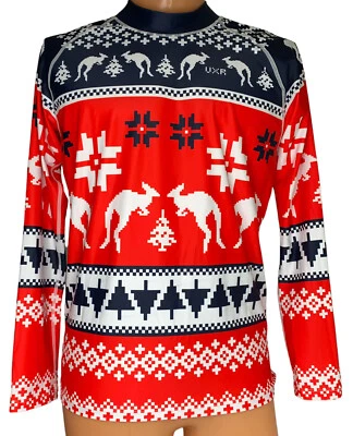 Rashie Adult Unisex Ugly Christmas Top Shirt Extra Large LS Kangaroo Holiday - Image 1 of 4