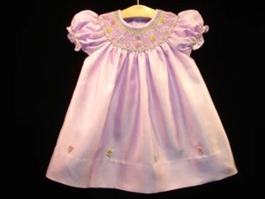 Ciao Bebe NUEVO Bordado a Mano Bishop Vestido ahumado Bebé Niña PÚRPURA 6M - Imagen 1 de 8