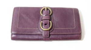 Coach Purple Wallet Legacy Stripe Interior Gold Hardware  (70) - Picture 1 of 14