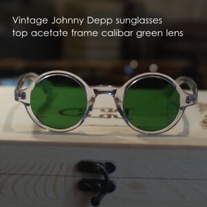 Round green sunglasses vintage style men crystal glasses round green sunglasses