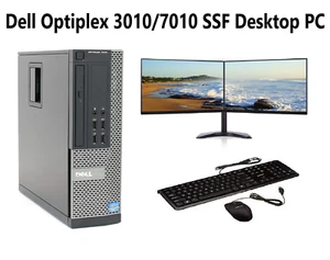 FCS FAST DELL DUAL SCREEN PC COMPUTER DESKTOP TOWER WINDOWS 10 8GB RAM 1TB HDD - Picture 1 of 6
