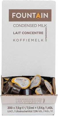 FOUNTAIN Coupelles Lait Condensé – 7,5 g – Pack de 200 – Portions Individuelles - Photo 1/4