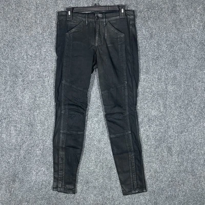 RND Robert Rodriguez Womens Faux Leather Black Skinny Pants Size 28 Foto 1 de 4