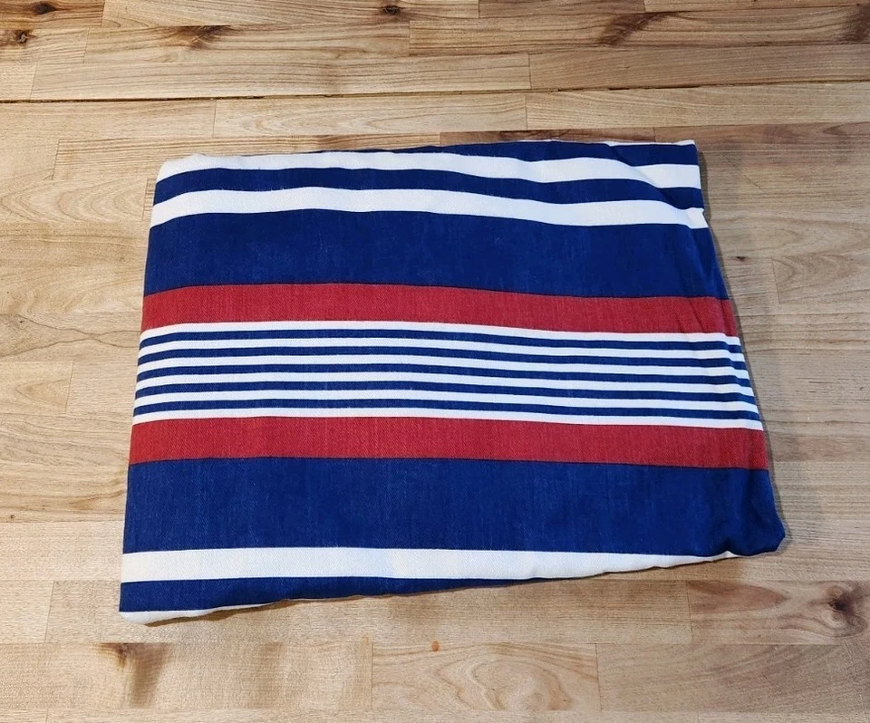 Woodrow screen print STRIPE upholstery material Red Blue 2 yard 56w  - Image 1 of 1