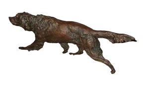 Cast Iron English Irish Setter Pointer Hunting Dog Retriever Figurine, 16”L - Picture 1 of 12