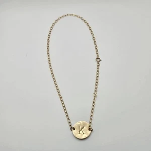 Vtg 1/20 14K Gold Filled Letter K Initial Collar Necklace Anklet 12" Dainty 2.2g - Picture 1 of 12