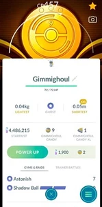 Gimmighoul XXS with background (9th Anniversary Coin) | Pokemon Trade Go✨ - Picture 1 of 2