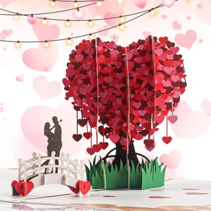 3D Valentinstag Jahrestag Karte, Pop-Up Geburtstagskarte, 3D Herz Valentinstagsk - Bild 1 von 7