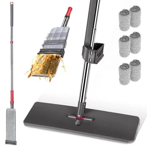Microfiber Mop for Floor Cleaning,Self Wringing Flat Cleaning Mop with 6 Wash... - Picture 1 of 7