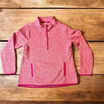 Athletic Works Girls Pink 1/4 Zip Fleece Pullover Jacket Size XL Plus - Image 1 of 4