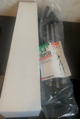 Ambico 54" Tripod V-0555 Deluxe Video/Photo  - 3 Way Pan Head - New w/Tags - Image 1 of 3