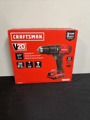 Taladro percutor de velocidad variable CRAFTSMAN 20V MAX V20 1/2" 2 baterías Foto 1 de 3