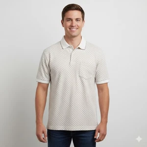 Vtg Field Gear Golf Mens Polo 1/4 Button UP Short Sleeves Cream XLT - Picture 1 of 9