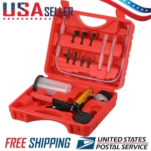 Hand Held Vacuum Pressure Pump Tester Set Brake Fluid Bleeder Bleeding Kit + Box - Picture 1 of 10