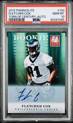 2012 Elite FLETCHER COX Rookie Turn of the Century Auto /399 Eagles PSA 10 - Image 1 of 2