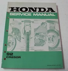 MANUAL DE REPARACIÓN DE FÁBRICA HONDA CR250R '92 ~ Service Fix 92250-1 - Imagen 1 de 4