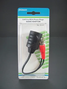 CAT5 RJ-45 Jack to Two RCA Audio Connectors - Philmore 70-037 - Picture 1 of 3