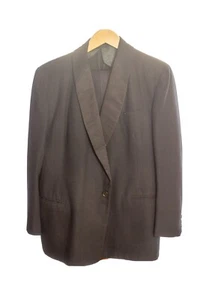 Men's 1940s Bespoke Shawl Black Single Breasted Tuxedo Pants 36x33 40s Vtg Wool - Picture 1 of 9