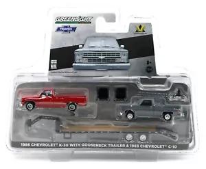 1:64 GreenLight RED 1986 Chevy K-30 Pickup w/GOOSENECK & Project C10 B&B *NIP* - Picture 1 of 2