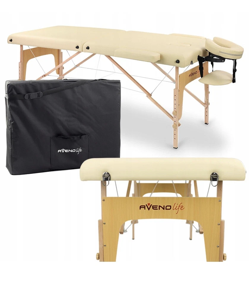 Behandlungsliege Mobile Massageliege Light Sofia Beige Holz mit Tasche - Bild 1 von 1