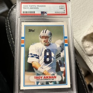 1989 Topps Traded Troy Aikman #70T RC Rookie PSA 9 MINT (JE)