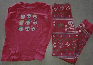 BOYS 2 PC PAJAMAS size 12 JOE BOXER red SKULL SANTA HATS 2 PC SET cute! - Picture 1 of 1