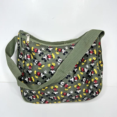 Auténtico bolso de mano Mickey Mouse verde oliva con cremallera Disney 11x9 Foto 1 de 4