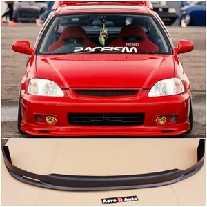 HONDA CIVIC EK 99-00 MUG TYPE FRONT BUMPER LIP SPLITTER PU PLASTIC BLACK NEW UK - Picture 1 of 2