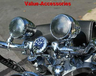 SHOW CHROME 13-250A HANDLEBAR MOUNT 40 WATT STEREO SOUND SYSTEM CHROME   - Image 1 of 4