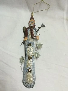 Ornament -Tall Metal Snowman  - Picture 1 of 1