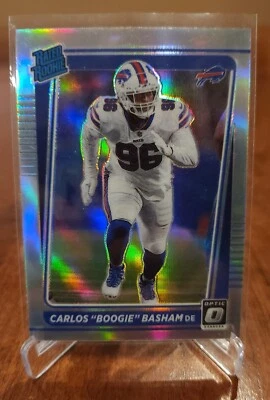 Carlos 'Boogie' Basham 2021 Optic Rated Rookie Silver Prizm Bills - Image 1 of 2