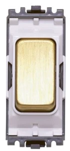 MK Grid Plus K4882 BBR W 10A SP 2 Way Switch Brushed Brass New - Picture 1 of 1