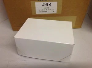 Lot of 100 White Boxes 8 1/2 x 6 1/2 x 4" 2 piece pop up boxes Free shipping - Picture 1 of 8