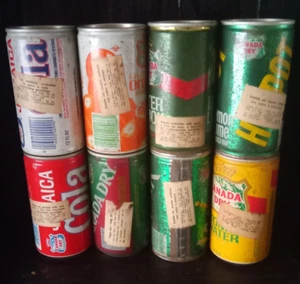 LOTE RARO CANADÁ COLECCIÓN LATAS DE SODA SECA CON ETIQUETAS DE IMPORTACIÓN A ARGENTINA - Imagen 1 de 5